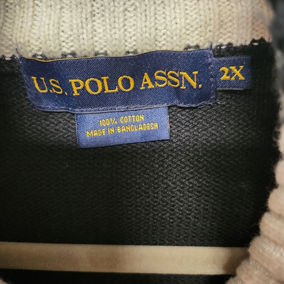 US Polo Association Quarter Zip sweater with logo size 2XL - Picture 2 of 4